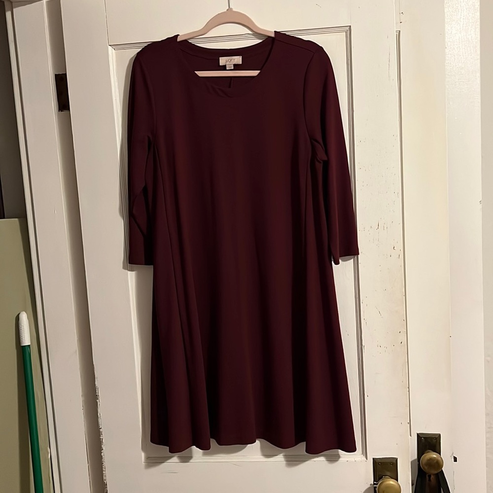 EUC Loft 3/4 sleeve swing dress